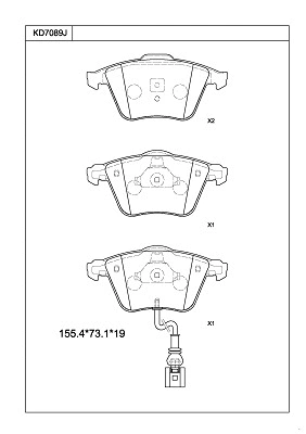 Brake Pad Set, disc brake (KD7089J)