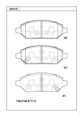 Brake Pad Set, disc brake (KD6170)