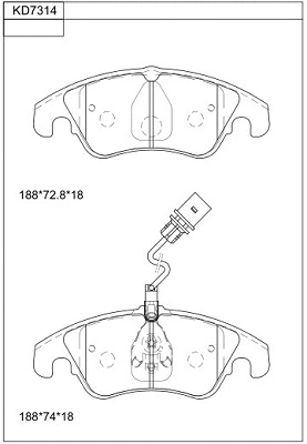 Brake Pad Set, disc brake (KD7314)