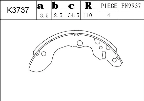 Brake Shoe Set (K3737)