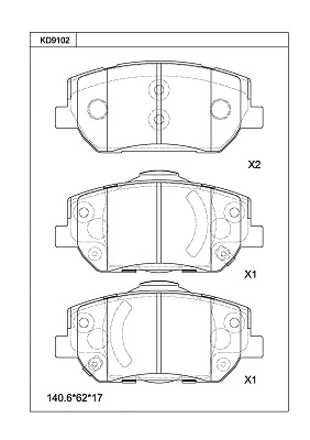 Brake Pad Set, disc brake (KD9102)
