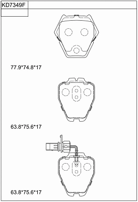 Brake Pad Set, disc brake (KD7349F)
