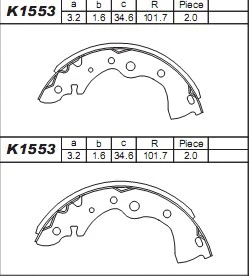 Brake Shoe Set (K1553)