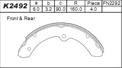 Brake Shoe Set (K2492)