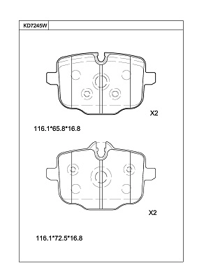 Brake Pad Set, disc brake (KD7245W)
