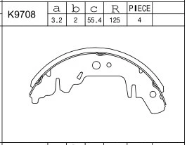 Brake Shoe Set (K9708)