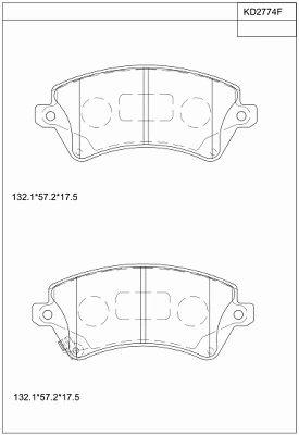 Brake Pad Set, disc brake (KD2774F)