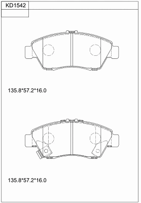 Brake Pad Set, disc brake (KD1542)