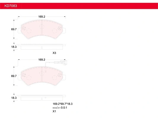 Brake Pad Set, disc brake (KD7083)