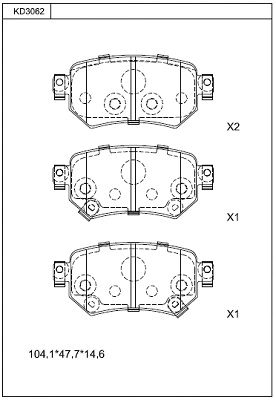 Brake Pad Set, disc brake (KD3062)