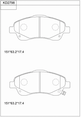 Brake Pad Set, disc brake (KD2798)