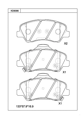 Brake Pad Set, disc brake (KD9086)