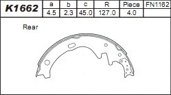 Brake Shoe Set (K1662)
