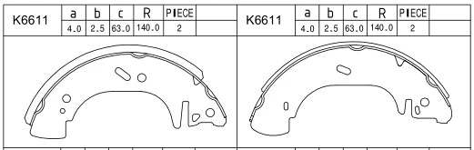 Brake Shoe Set (K6611)