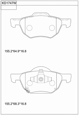 Brake Pad Set, disc brake (KD1747W)