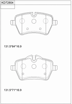 Brake Pad Set, disc brake (KD72804)