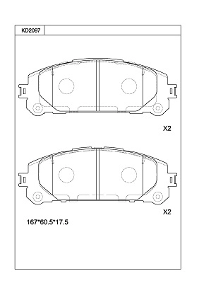 Brake Pad Set, disc brake (KD2097)