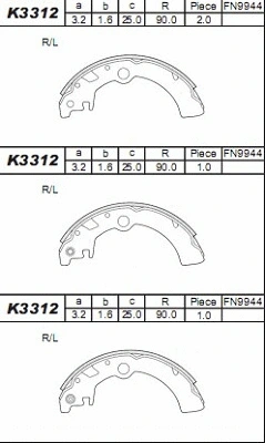 Brake Shoe Set (K3312)