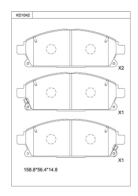 Brake Pad Set, disc brake (KD1042)