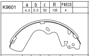 Brake Shoe Set (K9601)