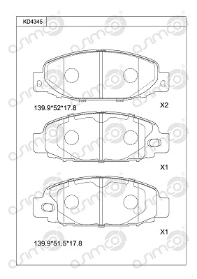 Brake Pad Set, disc brake (KD4345)