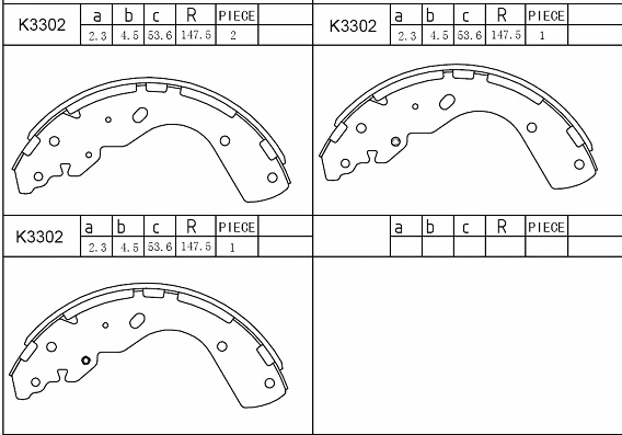Brake Shoe Set (K3302)