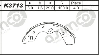Brake Shoe Set (K3713)