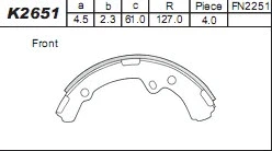 Brake Shoe Set (K2651)