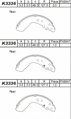 Brake Shoe Set (K3336)