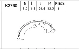 Brake Shoe Set (K3760)