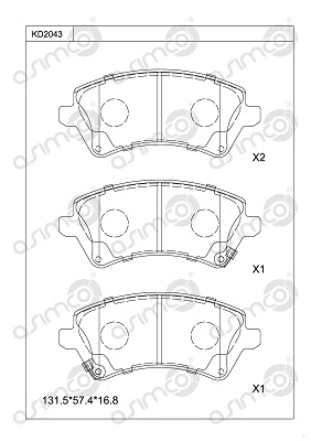 Brake Pad Set, disc brake (KD2043)