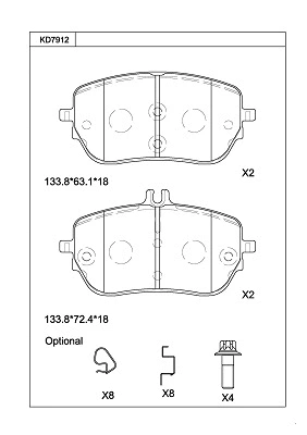 Brake Pad Set, disc brake (KD7912)
