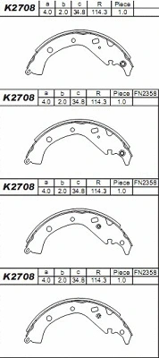 Brake Shoe Set (K2708)