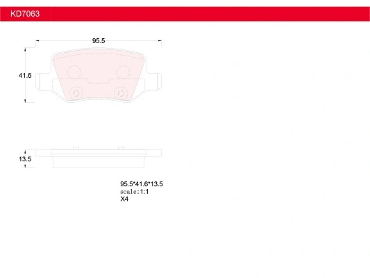 Brake Pad Set, disc brake (KD7063)