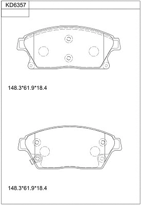 Brake Pad Set, disc brake (KD6357)
