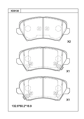 Brake Pad Set, disc brake (KD9130)
