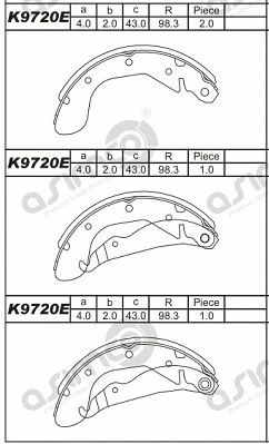 Brake Shoe Set (K9720E)