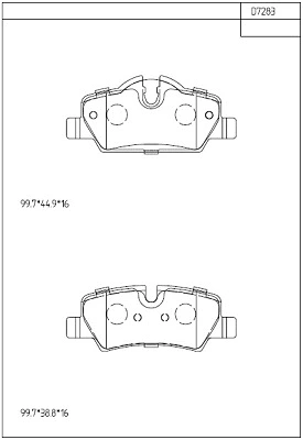 Brake Pad Set, disc brake (KD7283)