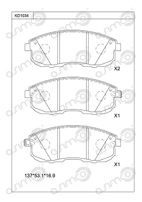 Brake Pad Set, disc brake (KD1034)