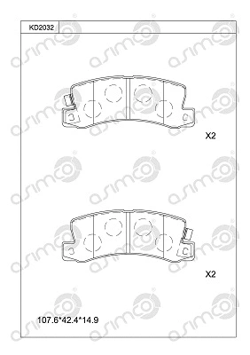 Brake Pad Set, disc brake (KD2032)