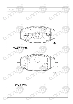 Brake Pad Set, disc brake (KD0711)