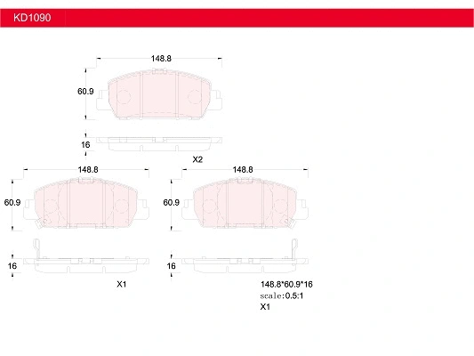 Brake Pad Set, disc brake (KD1090)