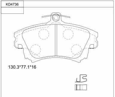Brake Pad Set, disc brake (KD4736)