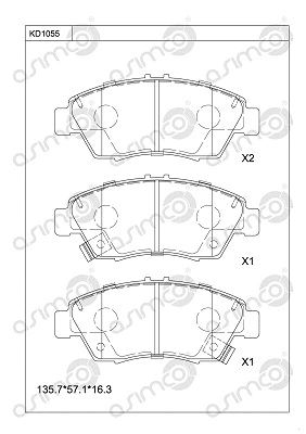Brake Pad Set, disc brake (KD1055)