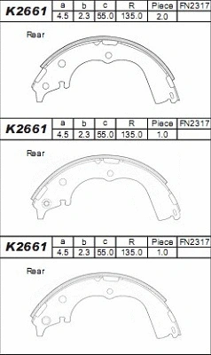 Brake Shoe Set (K2661)