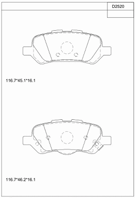 Brake Pad Set, disc brake (KD2520)
