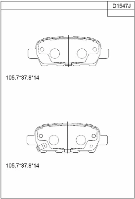 Brake Pad Set, disc brake (KD1547)