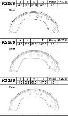 Brake Shoe Set (K2280)