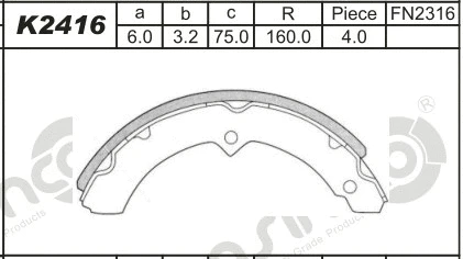 Brake Shoe Set (K2416)