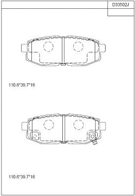 Brake Pad Set, disc brake (KD33502)